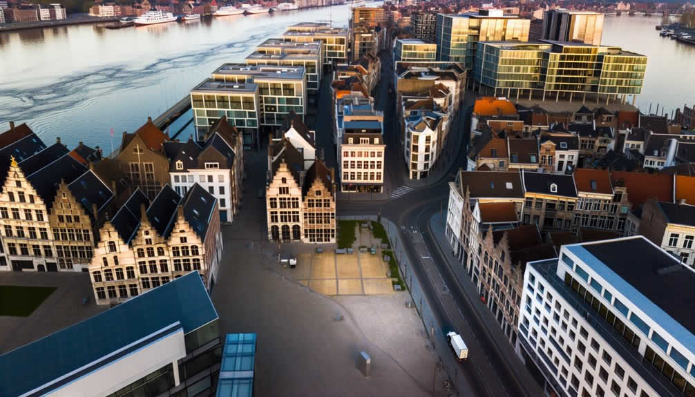 Map of Antwerp showing main neighborhoods for relocation