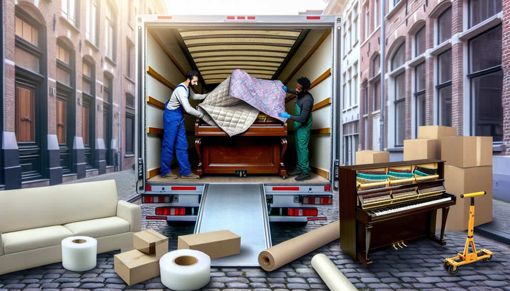 Mover calculating moving costs in Antwerp based on the volume and weight of boxes