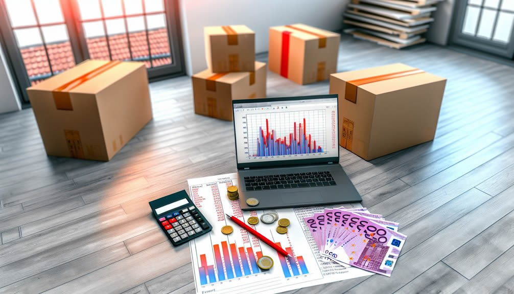 Infographic showing average moving costs in Antwerp in 2025